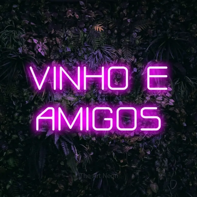 Vinho e amigos LED Neon Sign